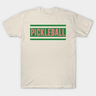 Vintage Retro Pickleball Design | Green & Pink Old Money T-Shirt
